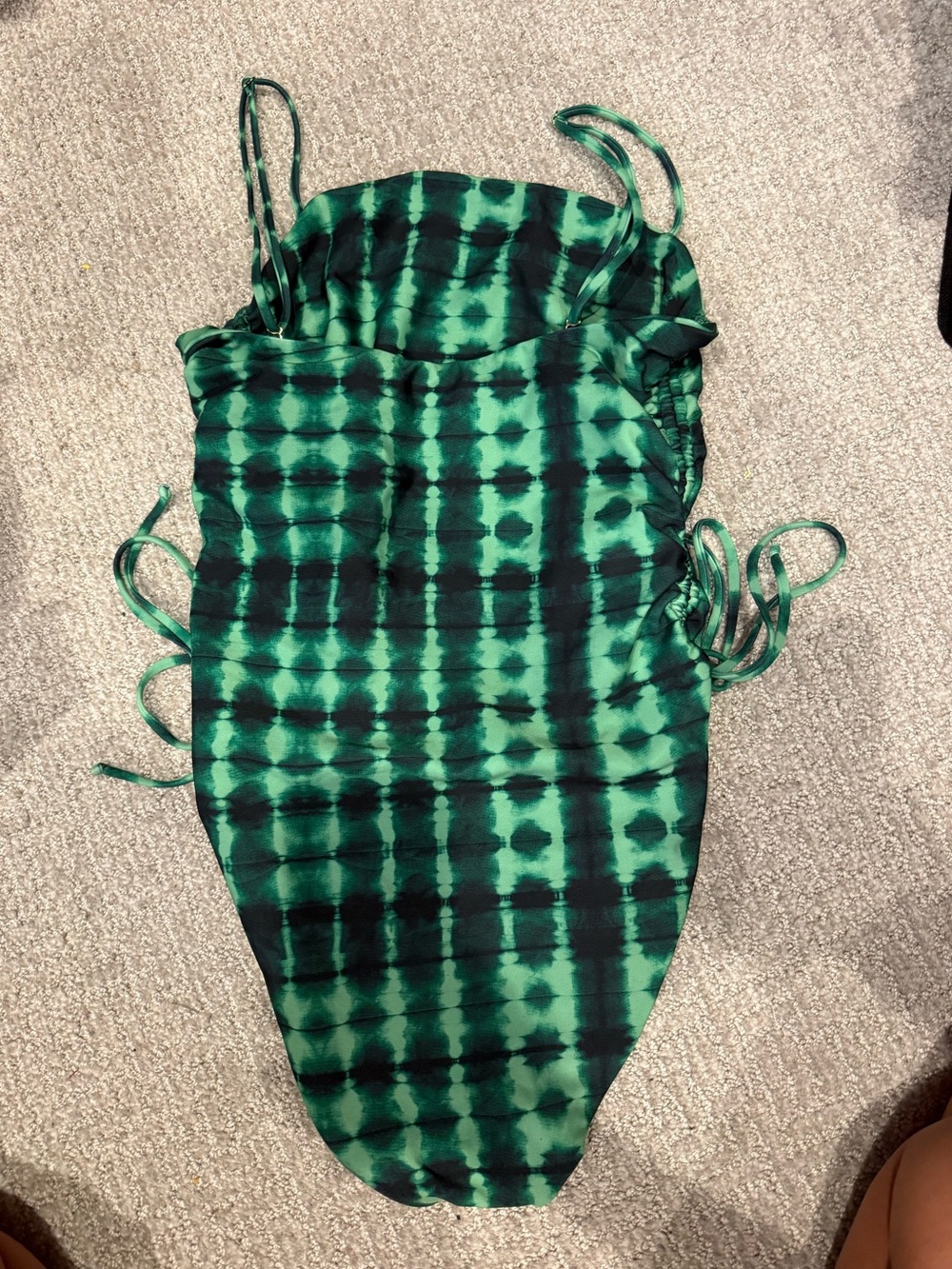 Skatie Raye Green and Black Tie-Dye in reggae One-Piece Swimsuit - Picture 3 of 5